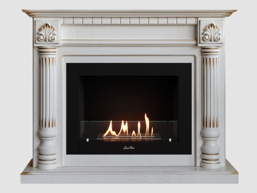 Каминный портал МДФ "Македония 1300" с биокамином Lux Fire "Фаер Бокс 2-30" (белый) Каминный портал МДФ "Македония 1300" с биокамином Lux Fire "Фаер Бокс 2-30" (белый)