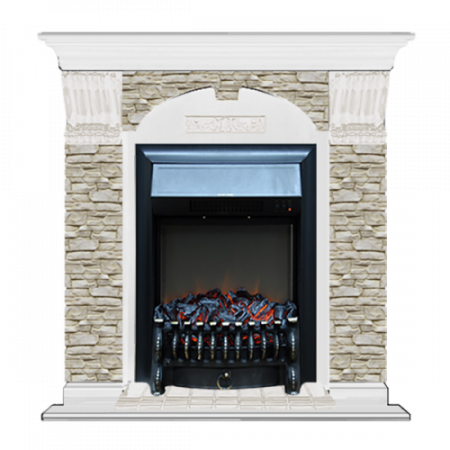 Арочный Грот однотонный (белый)+Fobos Black