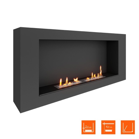 Биокамин SteelHeat WALL LONG 1200 LITE черный по цене 35 070 руб.