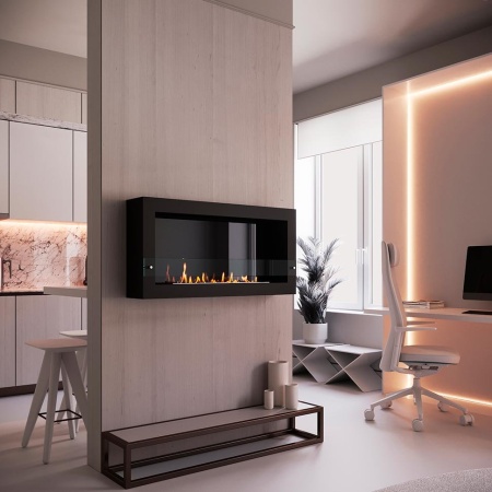 Биокамин SteelHeat WALL ONE 1100 черный по цене 41 370 руб.