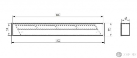 Прямоугольный контейнер ZeFire 1200 по цене 42 500 руб.