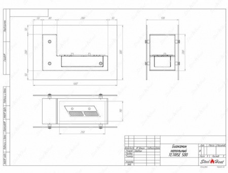 Биокамин напольный SteelHeat TETRISE 500 черный по цене 16 200 руб.